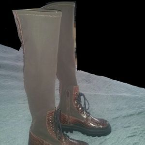 Jeffery Campbell Brown Leather boots Made in Italy